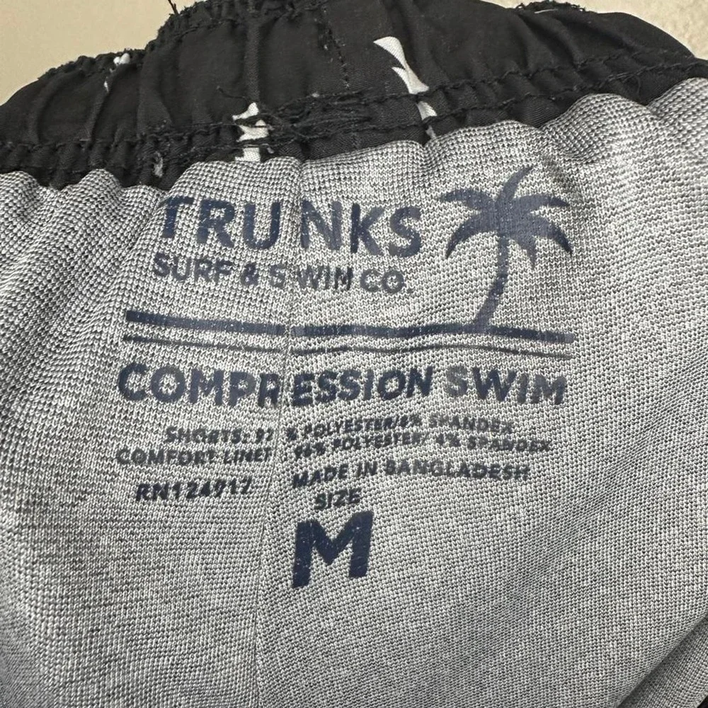 Trunks Surf & Swim Mens Compression Swim Shorts Black Lightning Bolt M